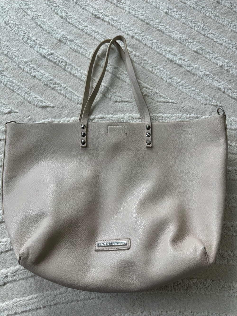 BCBGeneration | Pebbled Beige Faux Leather Tote